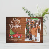 グリーンクラフトテープ書道クリスマストラックウッド シーズンカード (スタンド正面)