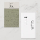 グリーンクラフトホワイトドット3スタッドイヤリングディスプレイカード 名刺 (正面/裏面)