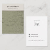 グリーンクラフト白ドットネックレスイヤリングディスプレイ 名刺 (正面/裏面)