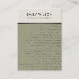 グリーンクラフト白ドット髪クリップ表示カード 名刺