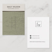 グリーンクラフト白ドット髪クリップ表示カード 名刺 (正面/裏面)