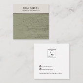 グリーンクラフト白点スタッドイヤリングディスプレイカード スクエア名刺 (正面/裏面)