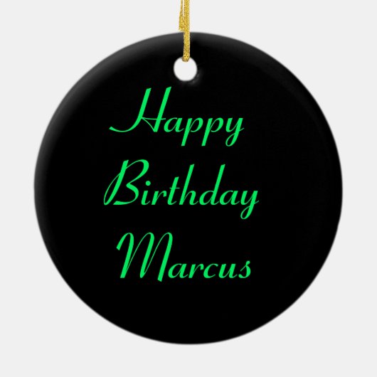 グリーンクリケットオンアリーフカスタム誕生日 セラミックオーナメント (裏面)