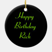 グリーンクリケットカモフラージュカスタム誕生日 セラミックオーナメント (裏面)