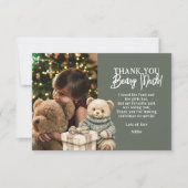 グリーンクリスマスありがとうベア サンキューカード (正面)