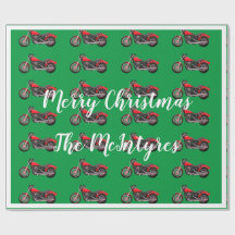 グリーンクリスマスに赤いオートバイ