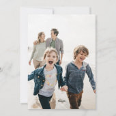 グリーンクリスマスはっきりしたタイポグラフィオーバルアーチ写真 シーズンカード (裏面)