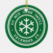 グリーンクリスマスまで開かない セラミックオーナメント (正面)