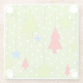 グリーンクリスマスイラストレーション ガラスコースター (裏面)