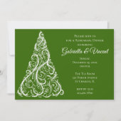 グリーンクリスマスウィンターウェディングリハーサルディナー 招待状 (正面)