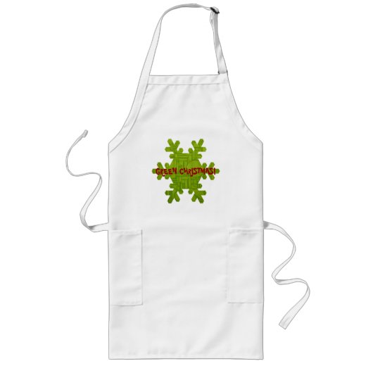 グリーンクリスマスエプロン！ ロングエプロン (正面)