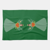 グリーンクリスマスエンジェルハートスターズウィングスハロー キッチンタオル (横)