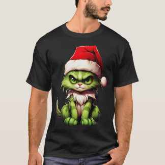 グリーンクリスマスキャット1 Tシャツ