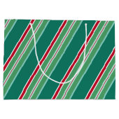 グリーンクリスマスキャンディストライプズ大抱き枕 ラージペーパーバッグ (裏面)
