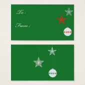 グリーンクリスマスギフトタグ (正面&裏面)