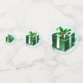 グリーンクリスマスギフトテーブル紙吹雪 コンフェッティ (正面)