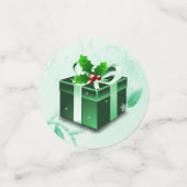 グリーンクリスマスギフトテーブル紙吹雪 コンフェッティ (スモール正面)