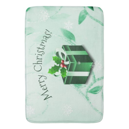 グリーンクリスマスギフトバスマット バスマット (正面縦)