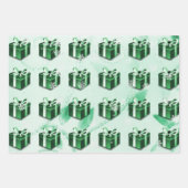 グリーンクリスマスギフトラッピング紙 ラッピングペーパーシート (正面3)