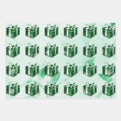 グリーンクリスマスギフトラッピング紙 ラッピングペーパーシート (正面2)