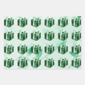 グリーンクリスマスギフトラッピング紙 ラッピングペーパーシート (正面)