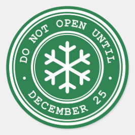 グリーンクリスマスギフトラベルまで開かない ラウンドシール