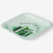 グリーンクリスマスギフト紙プレート ペーパープレート (傾斜あり)