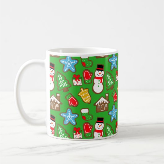 グリーンクリスマスクッキーマグ コーヒーマグカップ (左)