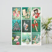 グリーンクリスマスグリーンカードクリップアートシート (スタンド正面)