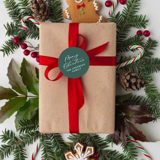 グリーンクリスマススクモダンリミニマルッエレガントト ラウンドシール