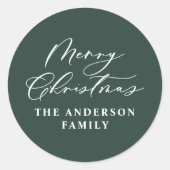 グリーンクリスマススクモダンリミニマルッエレガントト ラウンドシール (正面)