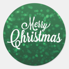 グリーンクリスマスステッカー ラウンドシール