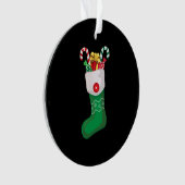 グリーンクリスマスストッキング オーナメント (正面)