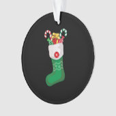 グリーンクリスマスストッキング オーナメント (正面)