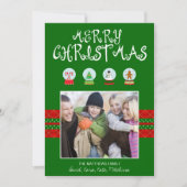 グリーンクリスマススノーグローブズホリデーフォトカード シーズンカード (正面)