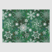 グリーンクリスマススノーフレークパターンティッシュペーパー 薄葉紙 (正面)
