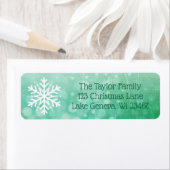 グリーンクリスマススノーフレークホリデー ラベル (インサイチュ)