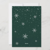 グリーンクリスマススノーフレーク写真コラージュ シーズンカード (裏面)