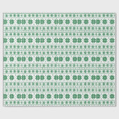 グリーンクリスマススノーフレーク冬Xマススノーフレーク ラッピングペーパー (フラット)