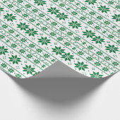 グリーンクリスマススノーフレーク冬Xマススノーフレーク ラッピングペーパー (角)