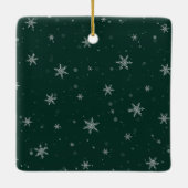 グリーンクリスマススノーフレーク セラミックオーナメント (裏面)