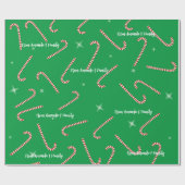 グリーンクリスマスゼリーローリー名前をカスタムする ラッピングペーパー (フラット)