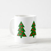 グリーンクリスマスツリーと赤いハート コーヒーマグカップ (正面左)