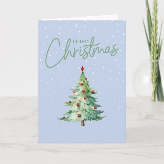 グリーンクリスマスツリーのクリスマスカード シーズンカード (正面)