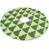 グリーンクリスマスツリーのパターン国 ブラッシュドポリエステルツリースカート (アングル)