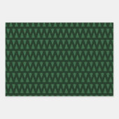 グリーンクリスマスツリーアンドボタニカルホリデー葉ズ ラッピングペーパーシート (正面2)