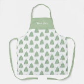 グリーンクリスマスツリーウォーターカラーホリデーエプロン エプロン (正面)