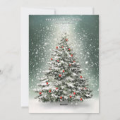 グリーンクリスマスツリーカラフルオーナメント白雪 シーズンカード (裏面)