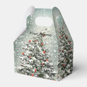 グリーンクリスマスツリーカラフルオーナメント白雪 フェイバーボックス (裏面サイド)