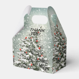 グリーンクリスマスツリーカラフルオーナメント白雪 フェイバーボックス